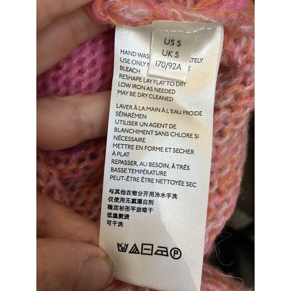 Free People Women Striped Cowl-Neck Pink Tunic Sweater Dress Size S - Picture 9 of 11